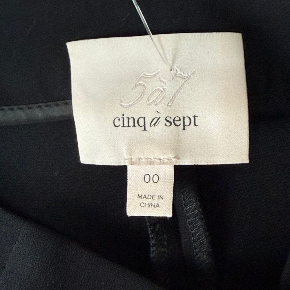 Cinq a Sept Pants Women 00 Black Mina Crop High Rise Flare Leg Split Ankle 5 à 7 - Picture 8 of 13